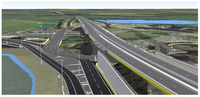 3D Road BIM Model — Al Sarw & North Roads